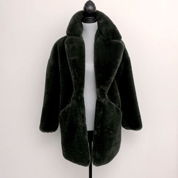 ZARA TRFCollection softest cuddliest furry jacket hook/eye closure pockets sz S - Picture 1 of 10